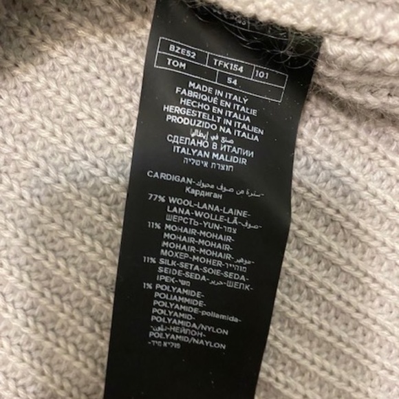 Tom Ford Ombre Wool Mohair And Silk Blend Cardigan Size L - Picture 11 of 12